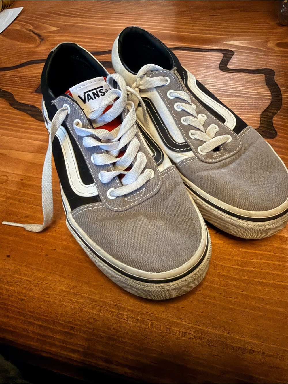 Vans Kids Old Skool Sneakers - Gray, Black, White
